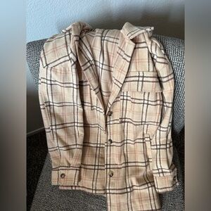 Plaid Button-Up Jacket